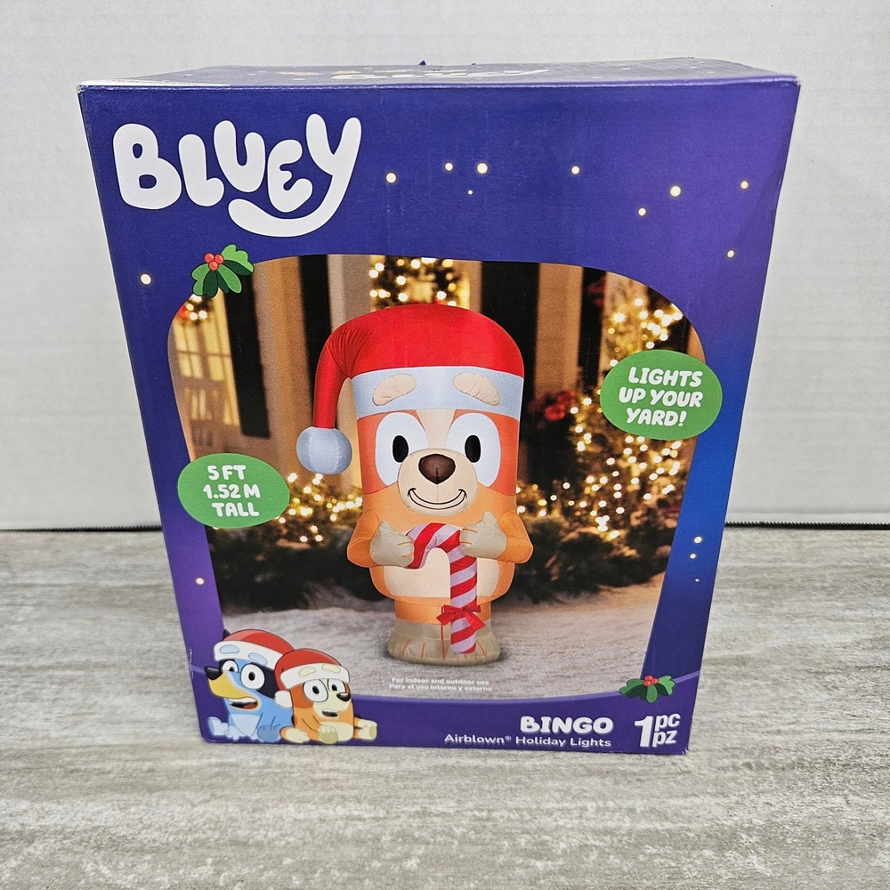 Bluey Bingo 5ft Inflatable Holiday Lights Christmas‎ Outdoor Yard Decoration